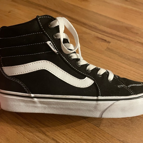 VANS Sk8-Hi Black & White Shoes - W8 - Picture 2 of 4